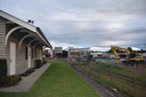 Workers dig up historic rail turntable