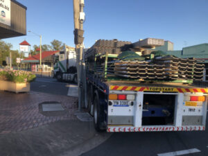 Truck hits power pole on Beaudesert main road