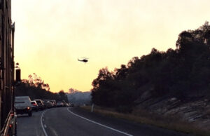 Bushfire havoc, accident and traffic standstill at Wyaralong