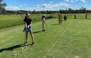 Young people learning new skills, having a hit on Boonah greens