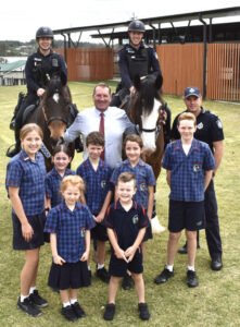 Mounted police visit delights students
