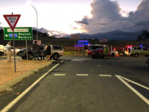 Helicopter airlifts patient to hospital following two car crash at Coulson