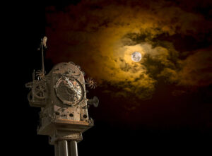 Cold moon illuminates the night sky